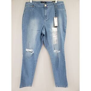 NEW SIZE 18W - A3 Denim Distressed Classic Skinny‎ Jeans Stretch